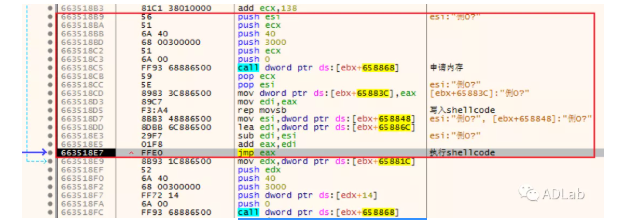 執行第二階段的shellcode.png